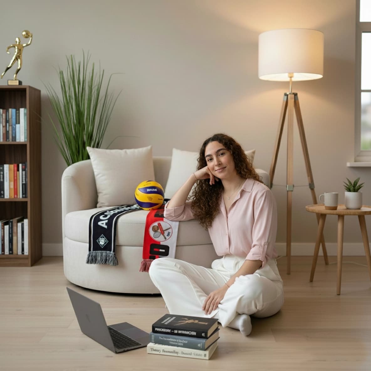 Nadia Baptista in a calm and inviting setting, reflecting on her path